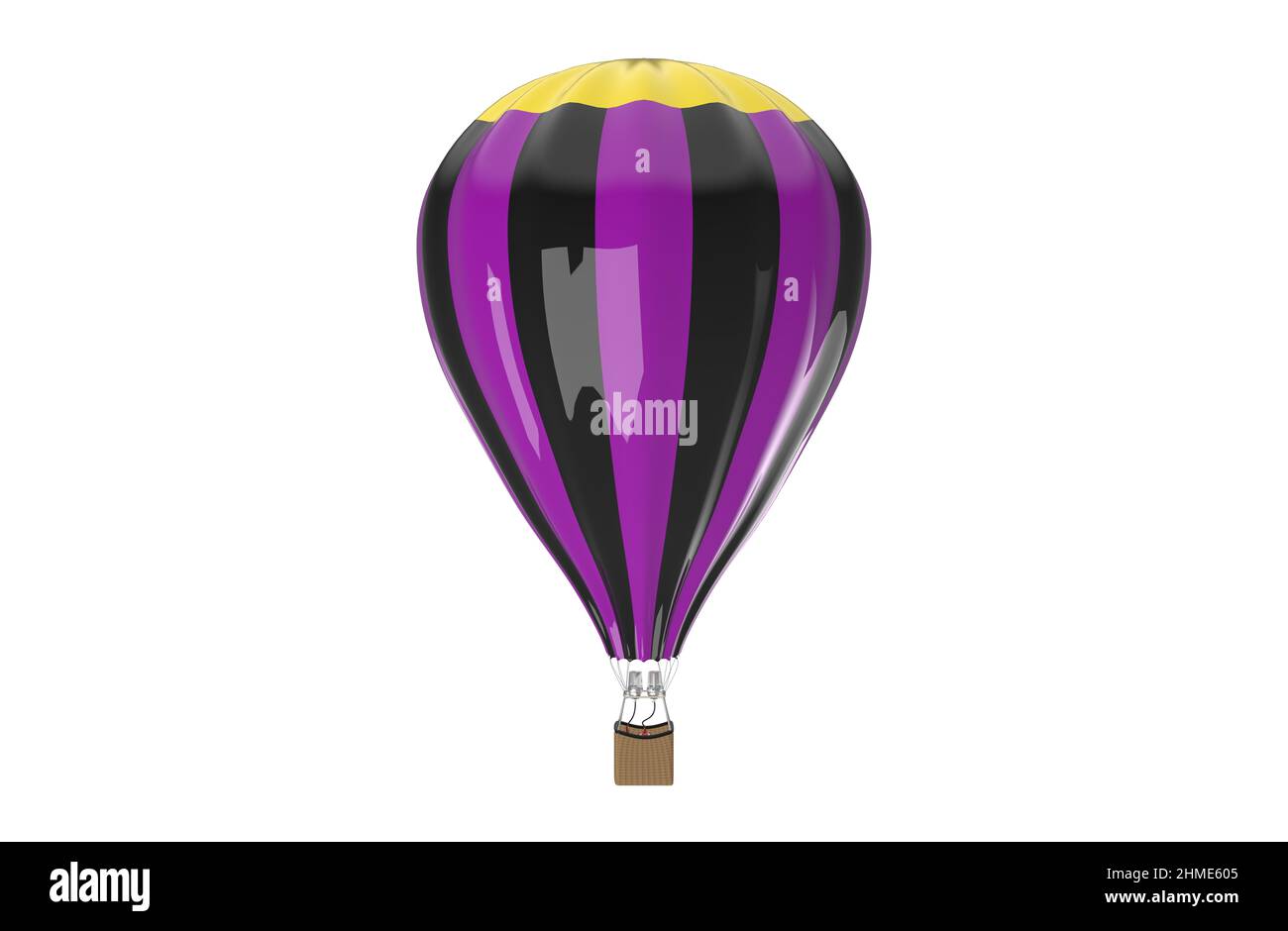 Hot air balloon isolated on white background 3d image illustration ...