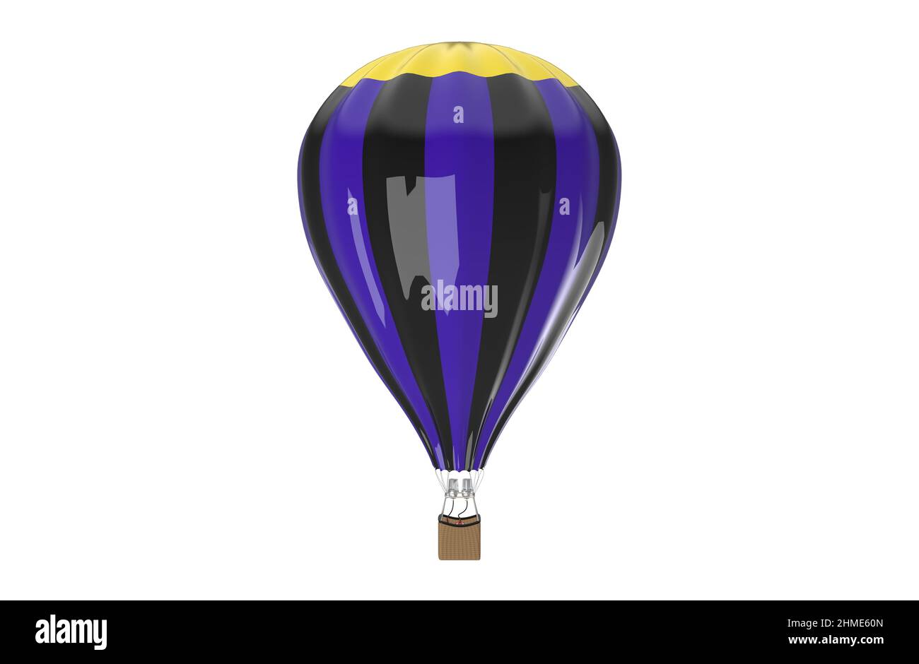 Hot air balloon isolated on white background 3d image illustration ...