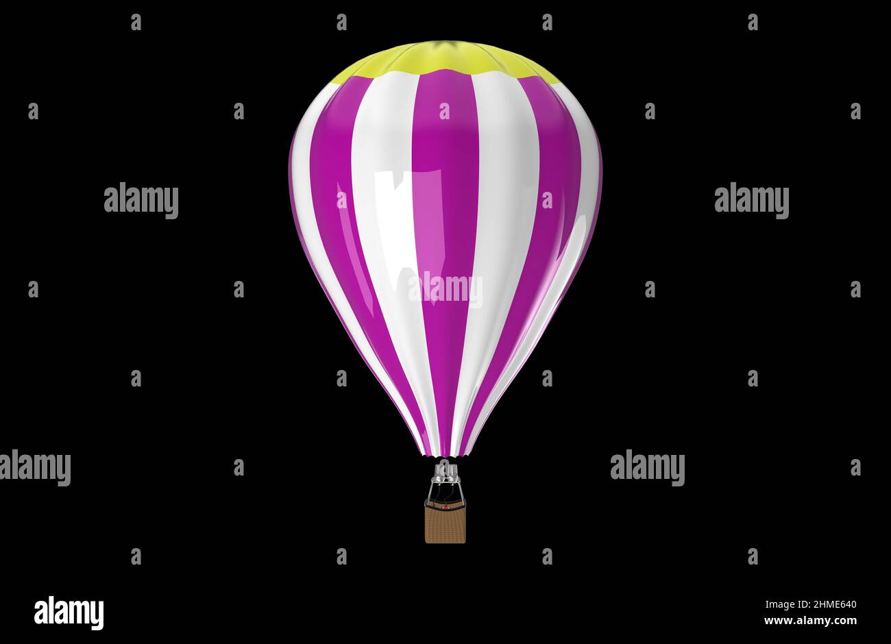Hot air balloon isolated on white background 3d image illustration ...