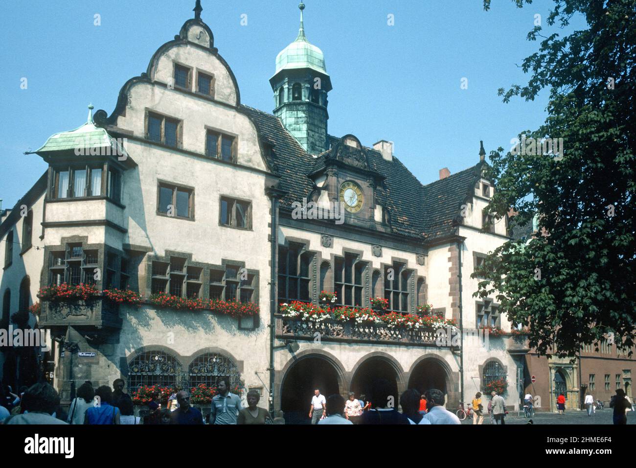 The Town Hall in 1981, Freiburg, Baden-Württemberg, Germany Stock Photo