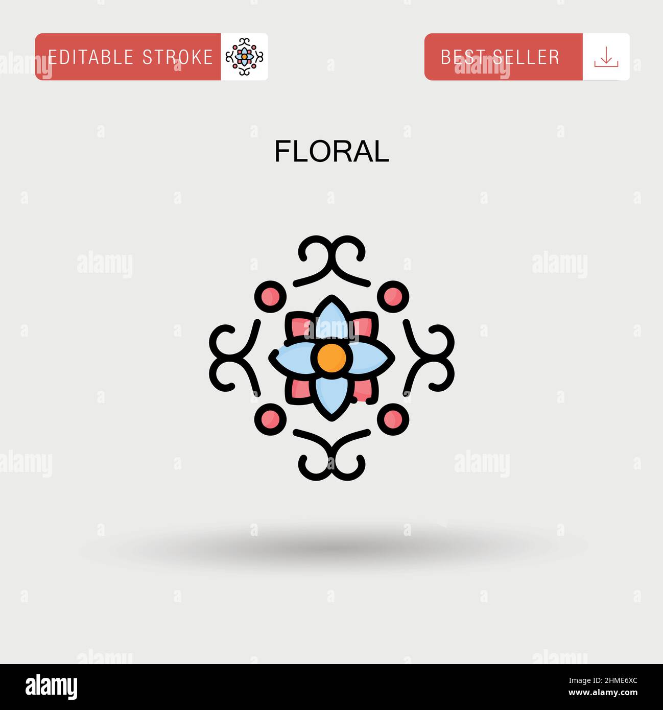 Floral Simple vector icon Stock Vector Image & Art - Alamy