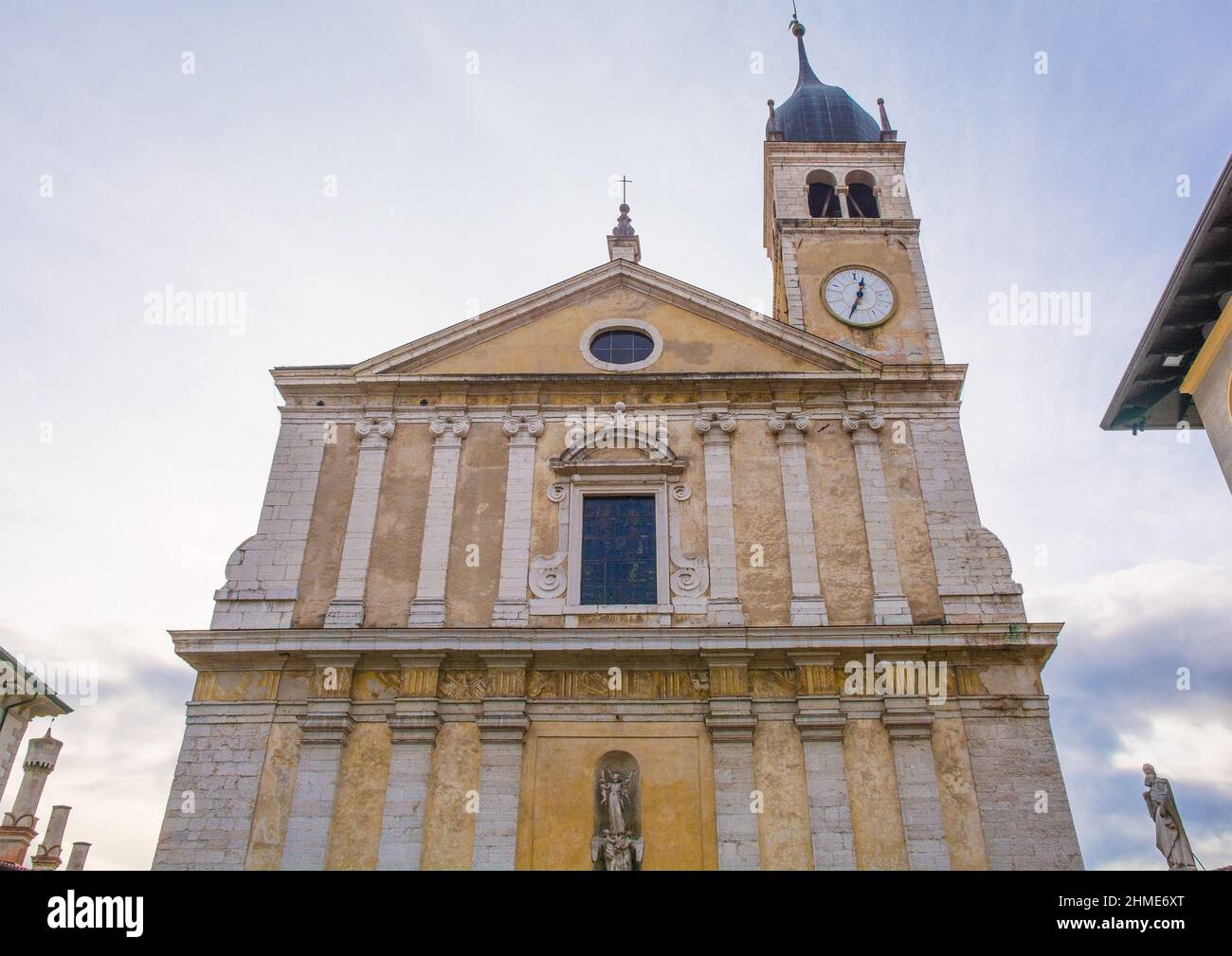 The 9th century Collegiate Church of Santa Maria Assunta in Arco on the north Garda Plain in Trentino-Alto Adige, north east Italy Stock Photo