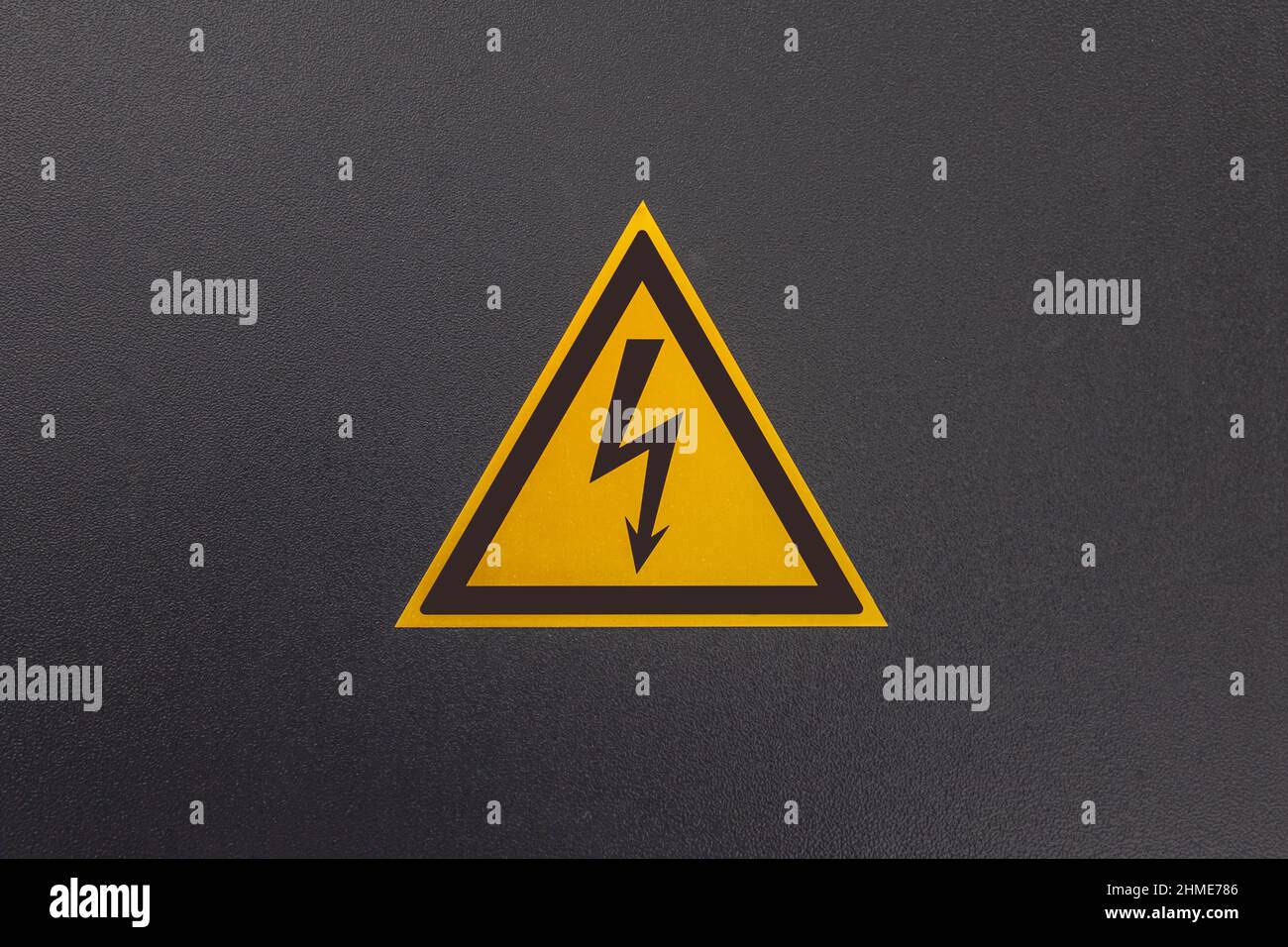 Electric shock hazard sign on the electrical panel door Stock Photo Alamy
