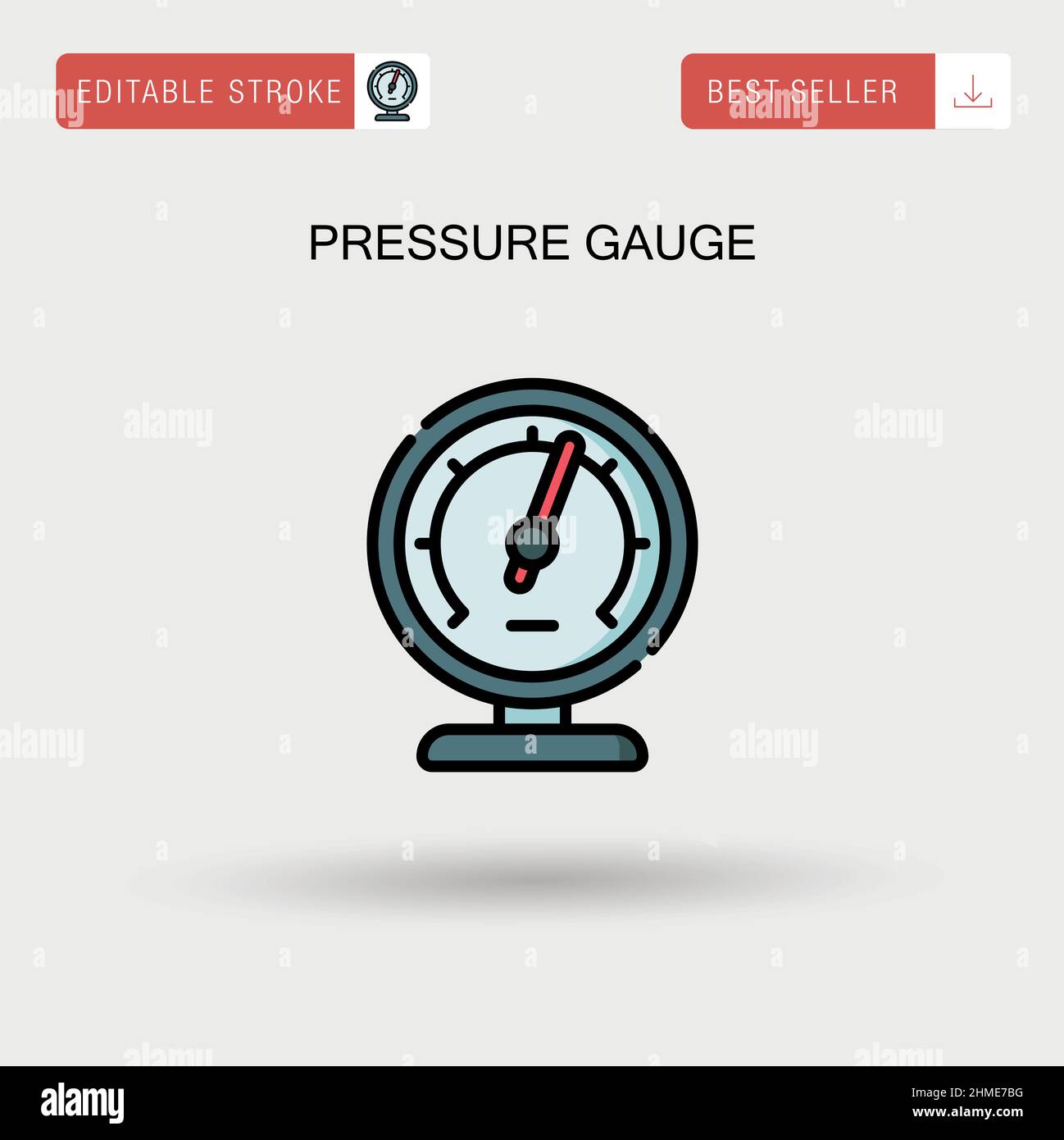 Pressure gauge Simple vector icon. Stock Vector