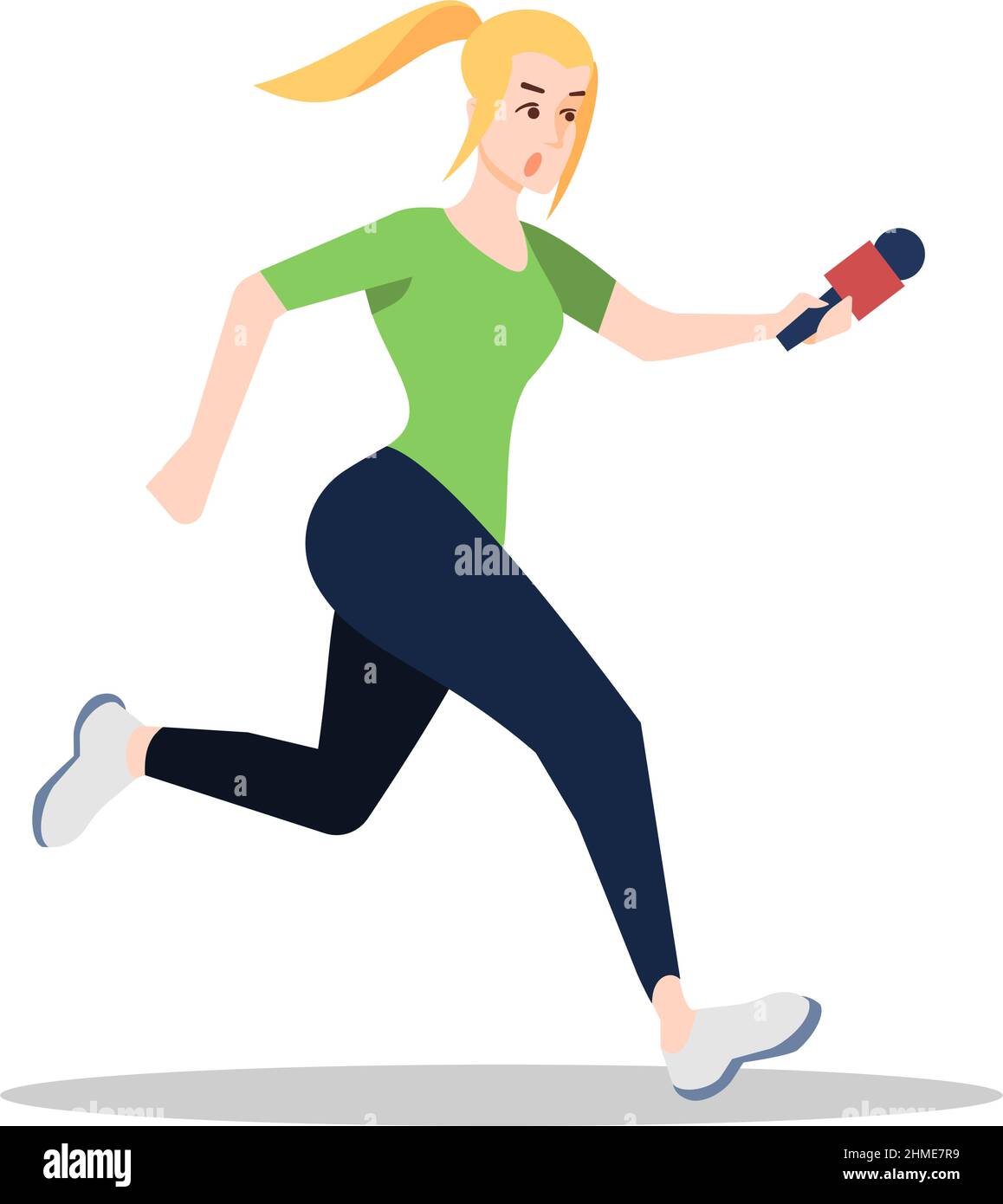 Street journalism semi flat RGB color vector illustration Stock Vector