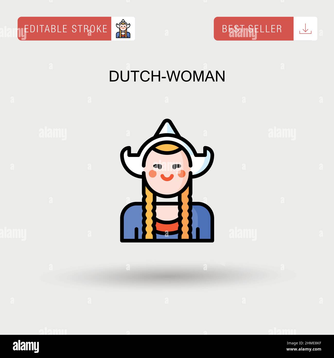 Dutch-woman Simple vector icon. Stock Vector