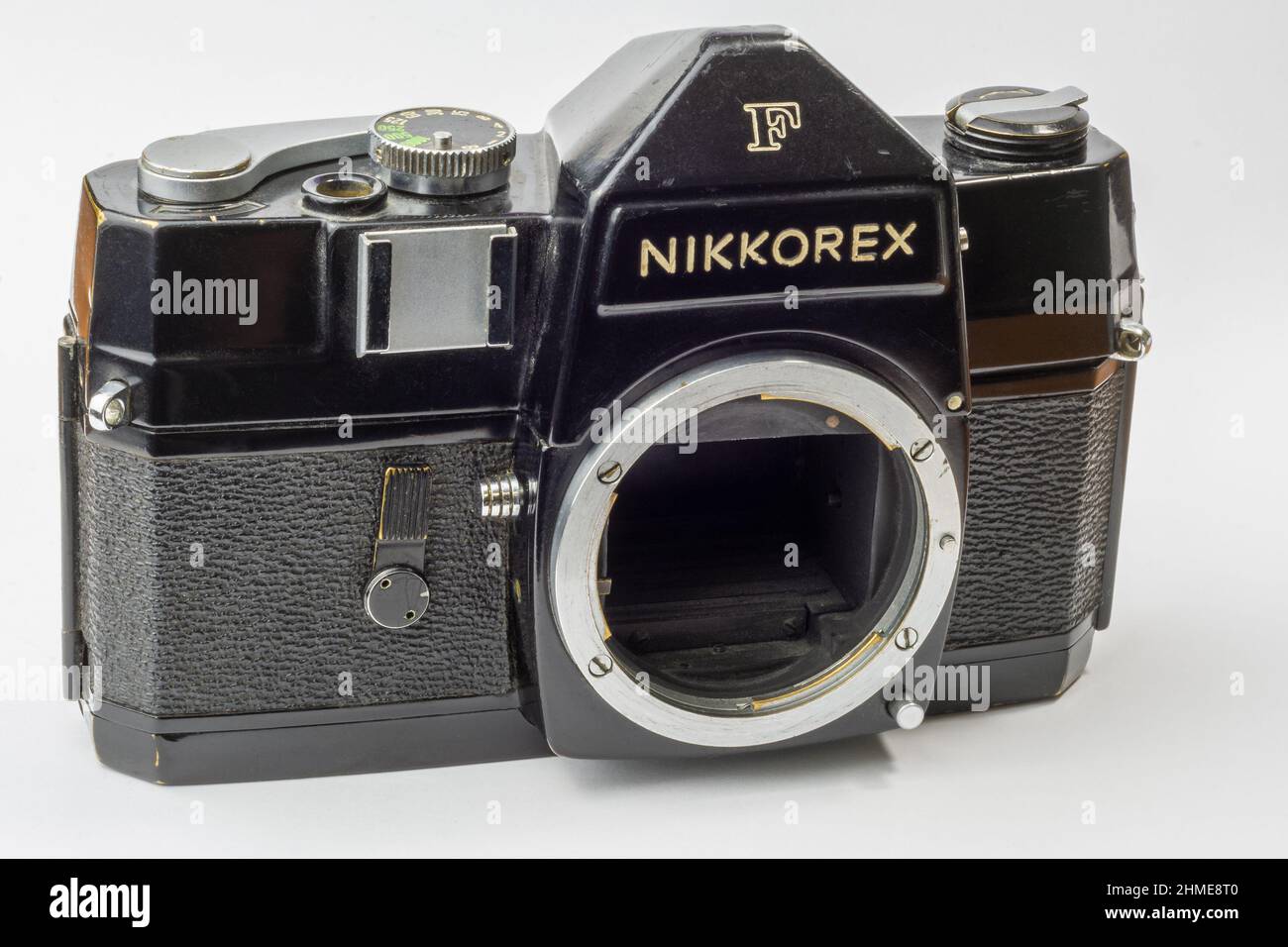 Old vintage black Nikkorex camera body Stock Photo