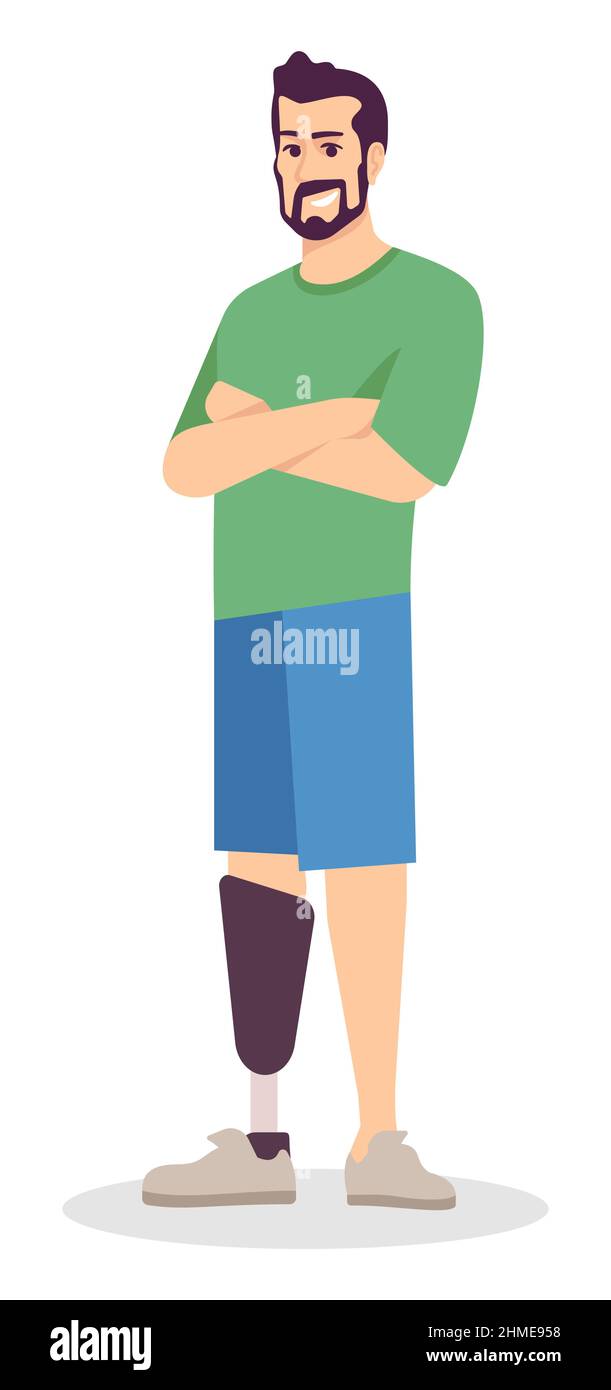 Athlete semi flat RGB color vector illustration Stock Vector