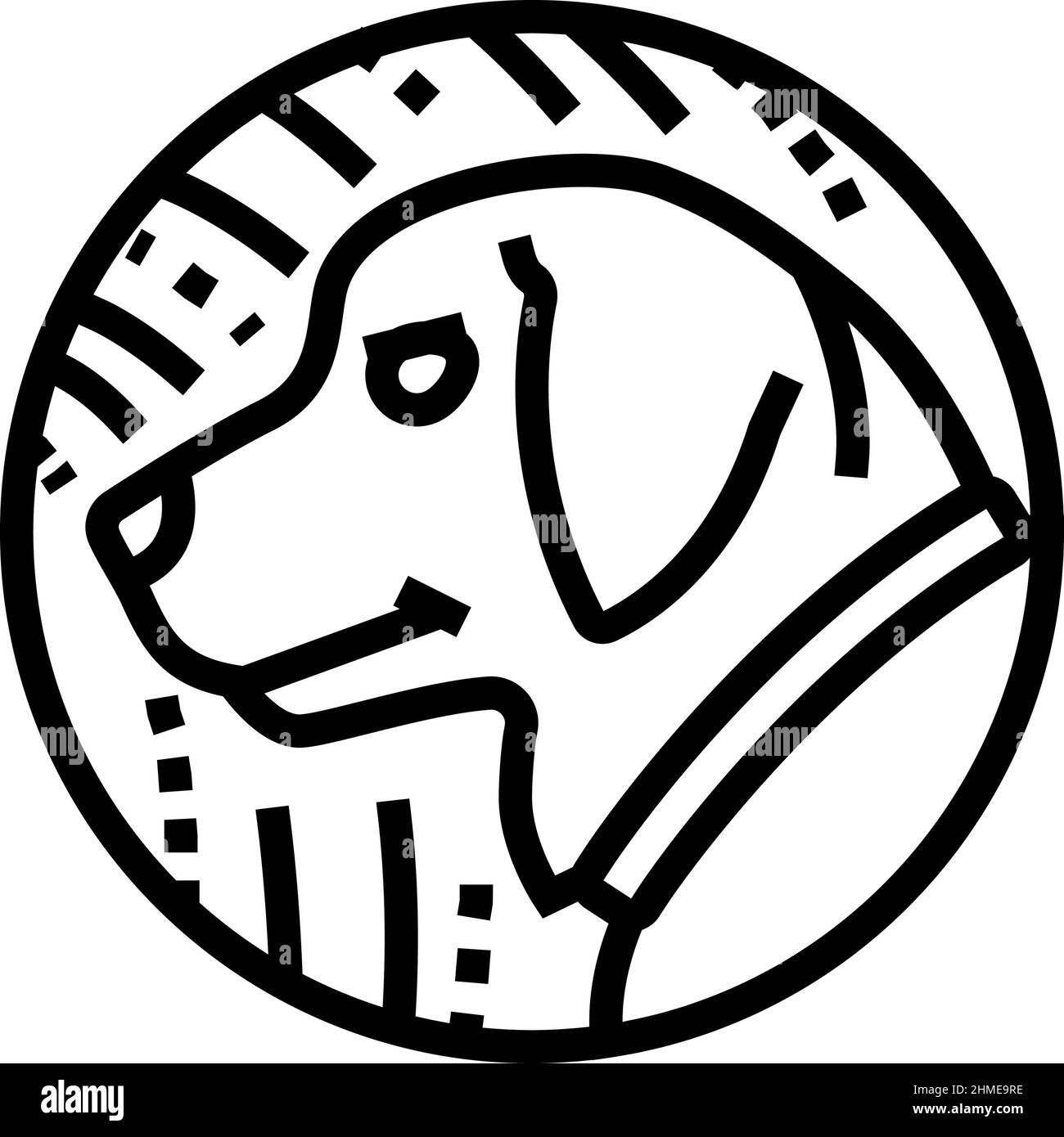 Dog Chinese Horoscope Animal Line Icon Vector Illustration Stock Vector Dog Chinese Horoscope Animal Line Icon Vector Illustration Stock Vector