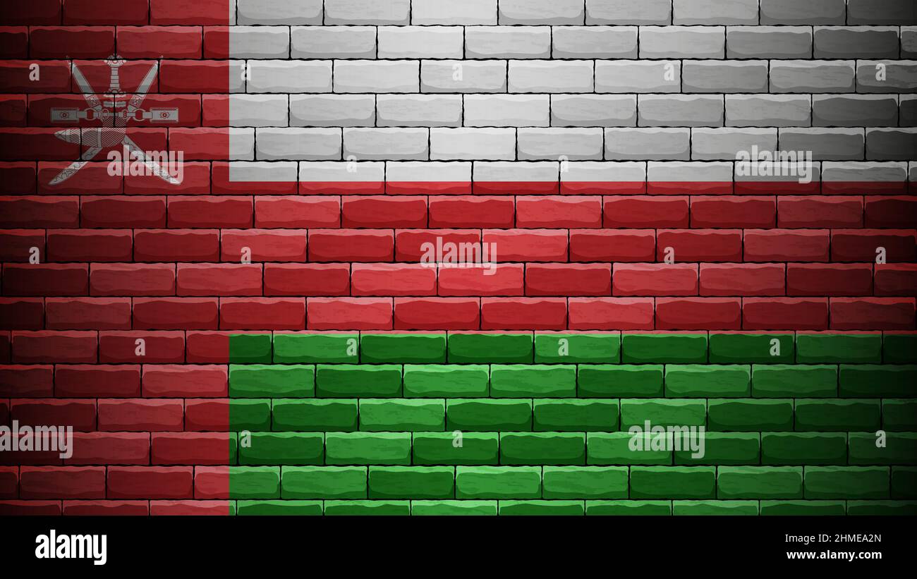EPS10 Vector Patriotic background with Oman flag colors. An element of impact for the use you want to make of it. Stock Vector