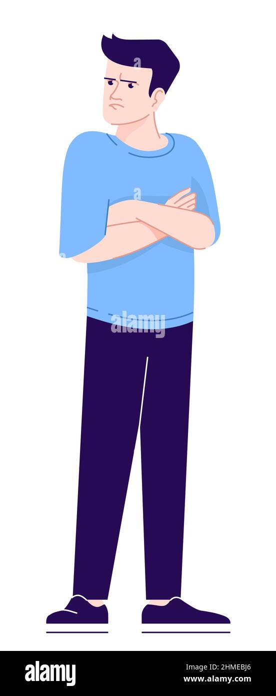 Expressing resentment semi flat RGB color vector illustration Stock Vector