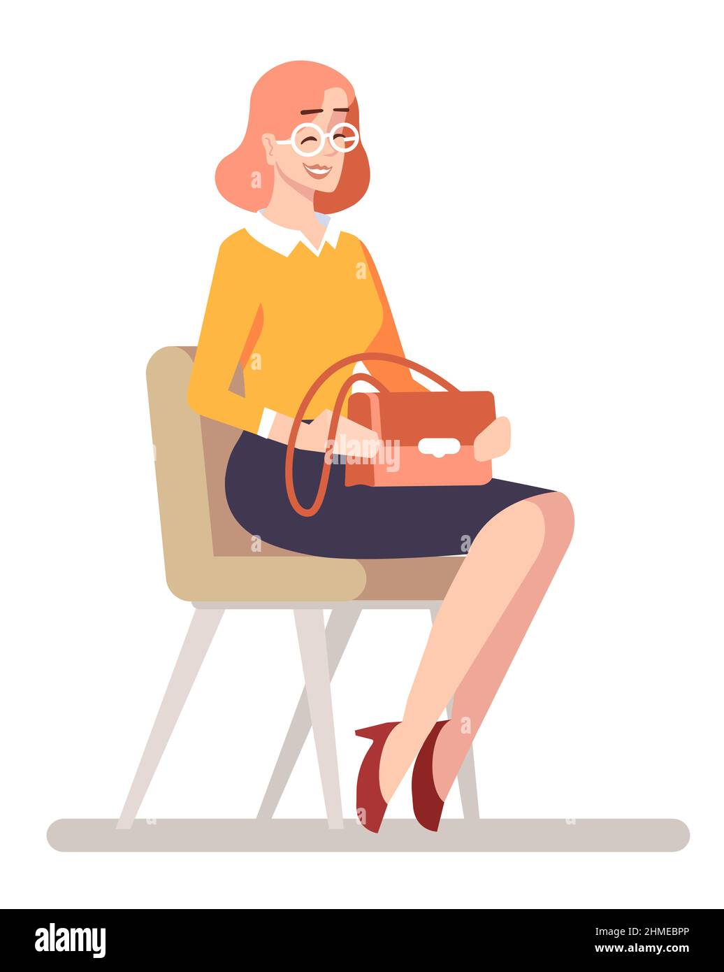 Friendly job candidate semi flat RGB color vector illustration Stock Vector Image & Art Alamy