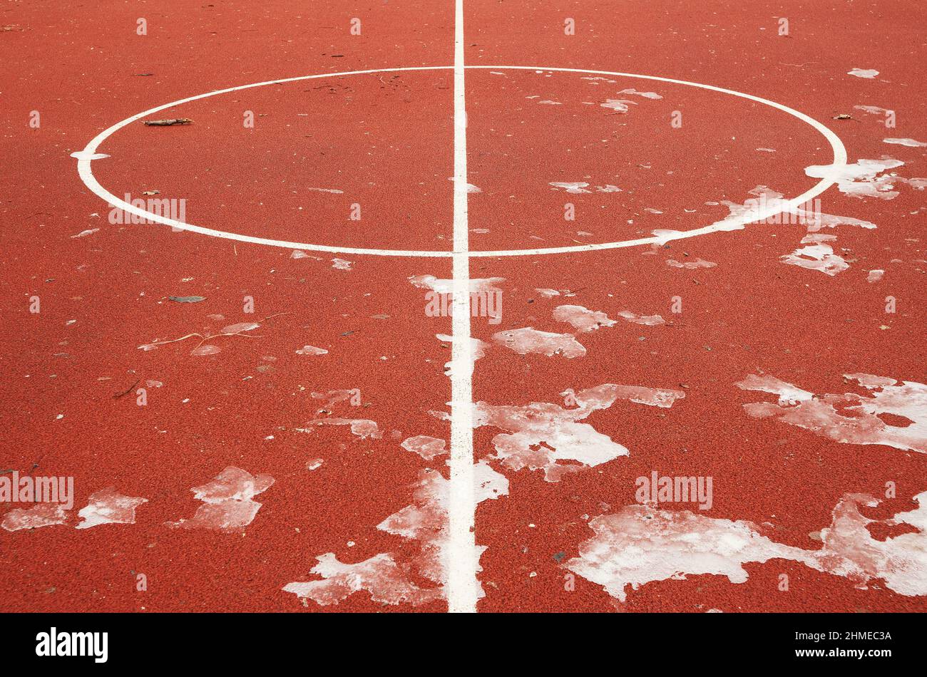 Center of basketball courtyard during winter Stock Photo Alamy