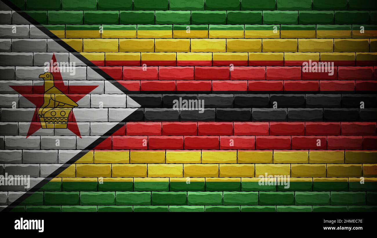 Abstract Polygonal Background in the Form of Colorful Green, Black, Red and  Yellow Stripes. Polygonal Flag of Zimbabwe Stock Vector - Illustration of  abstract, banner: 258678206