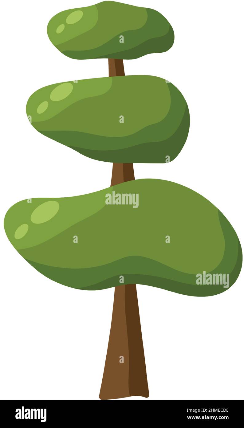 Abstract green tree on white background - Vector illustration Stock ...