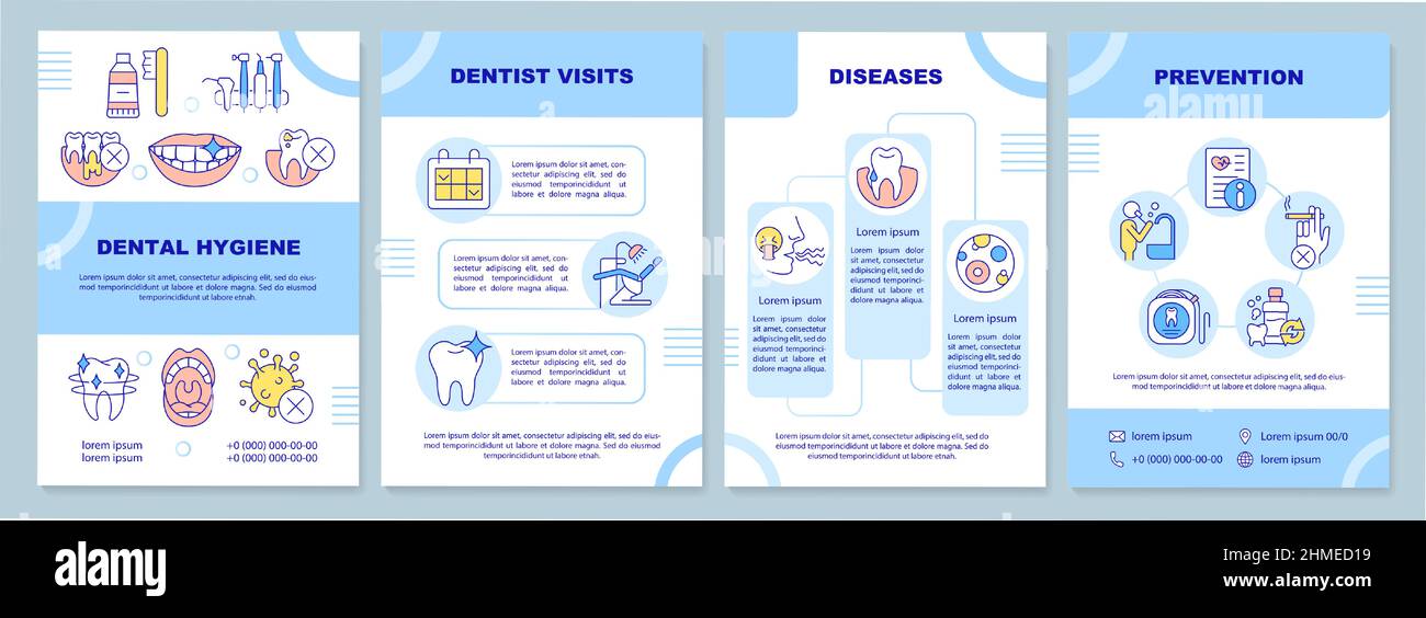 Dental hygiene blue brochure template Stock Vector Image & Art Alamy