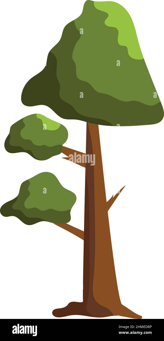 Abstract green tree on white background - Vector illustration Stock ...