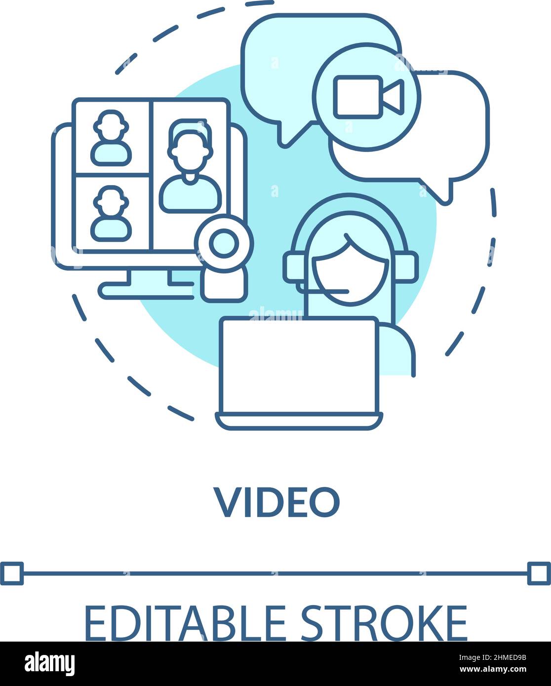 Video turquoise concept icon Stock Vector
