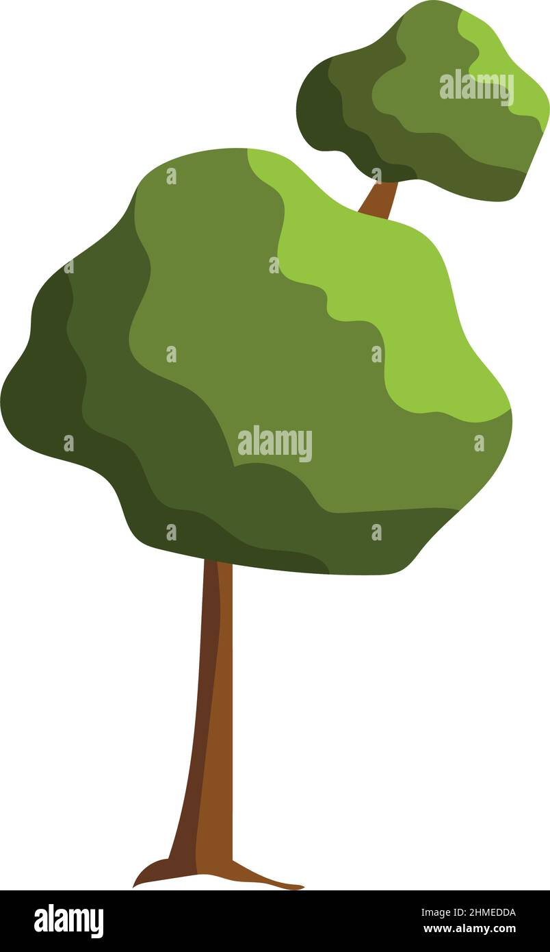 Abstract green tree on white background - Vector illustration Stock ...