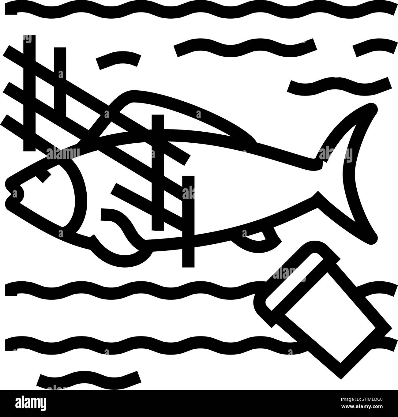 pollution water line icon vector illustration Stock Vector Image & Art ...