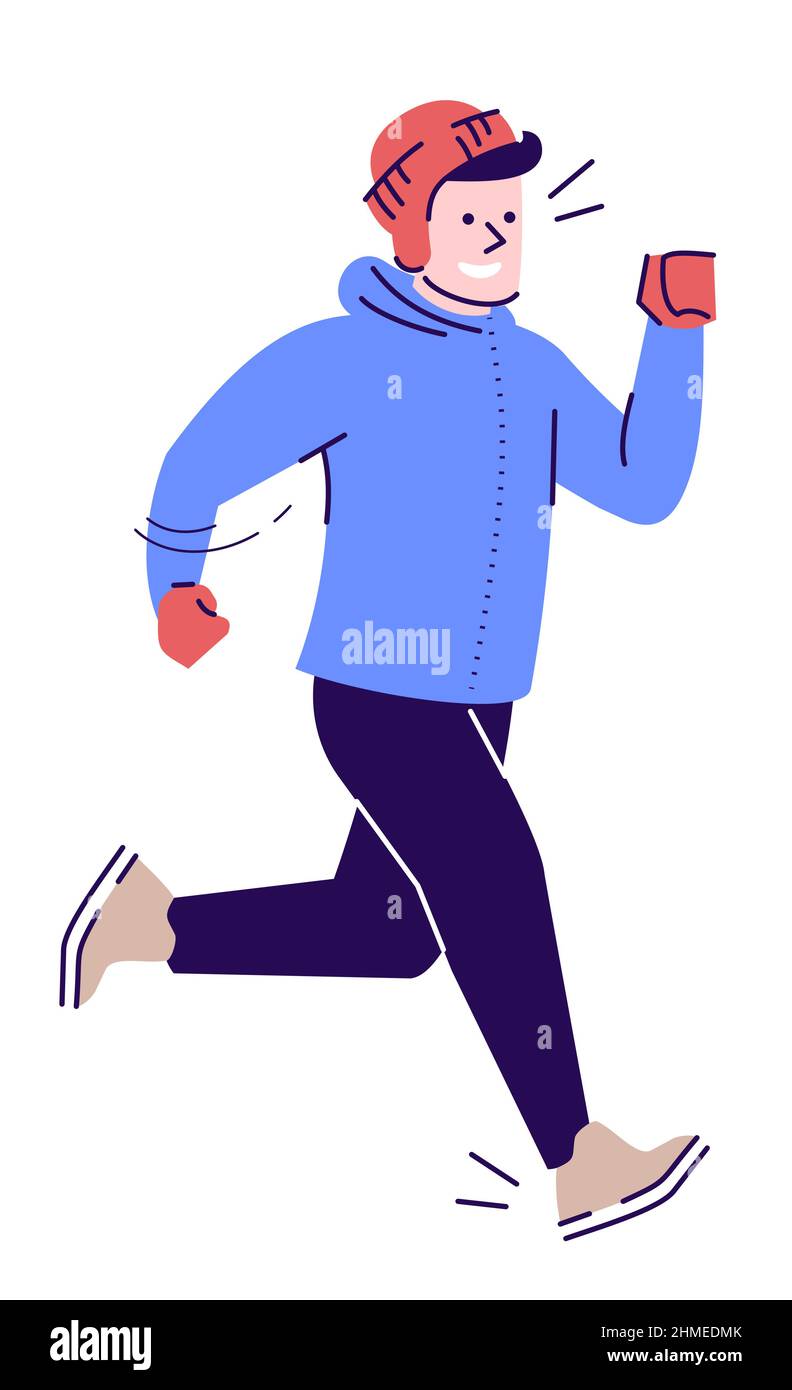 Competitive sporting event semi flat RGB color vector illustration Stock Vector