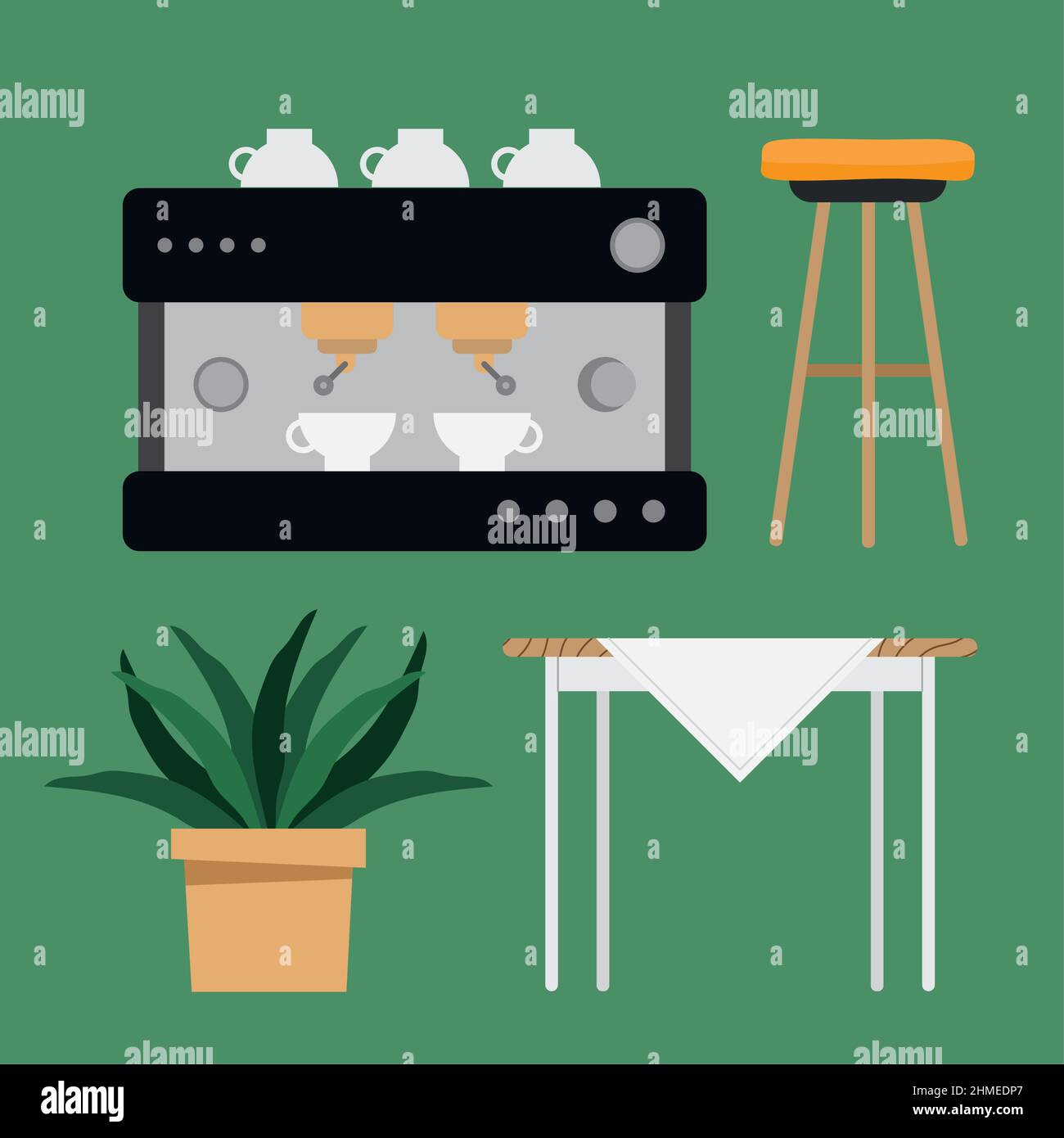 four coffee shop set icons Stock Vector Image & Art - Alamy