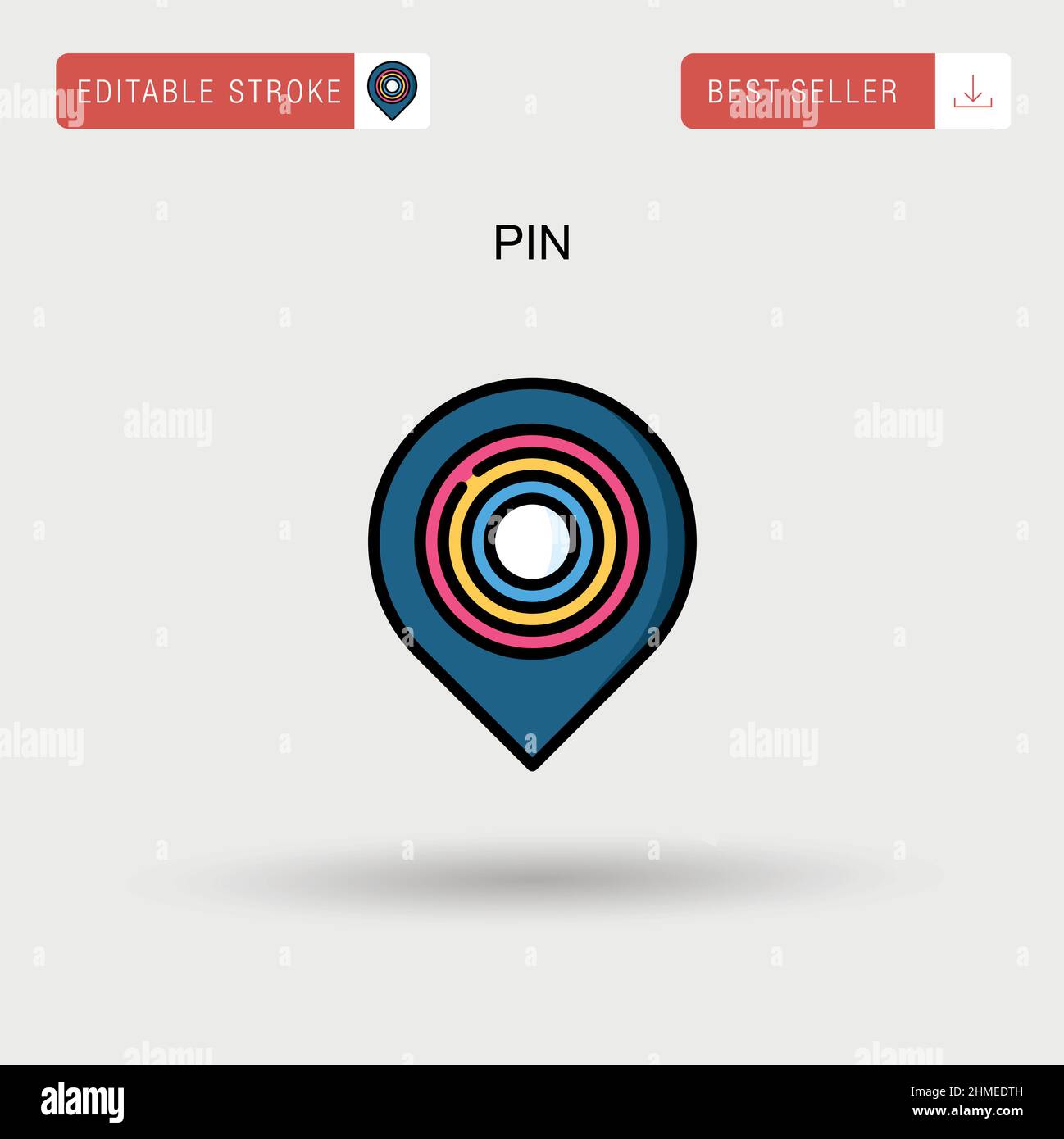 Pin Simple vector icon Stock Vector Image & Art - Alamy