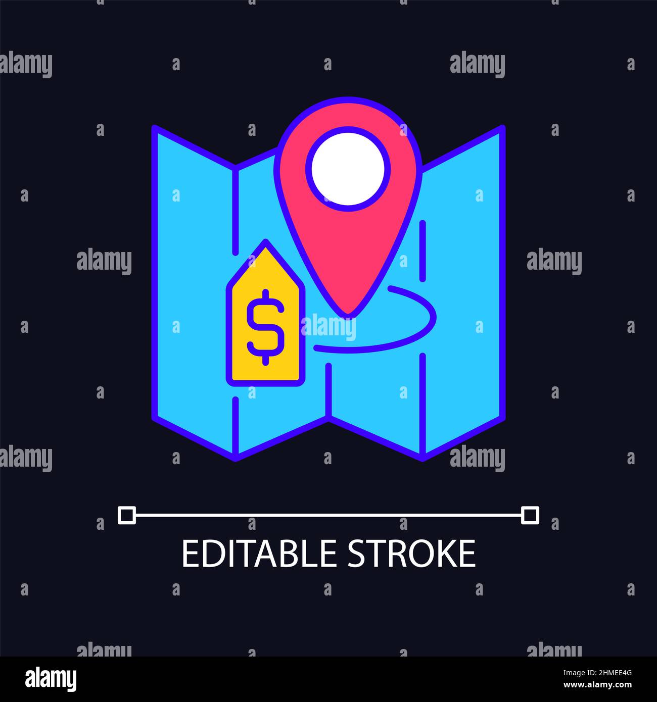 Land selling RGB color icon for dark theme Stock Vector Image & Art - Alamy