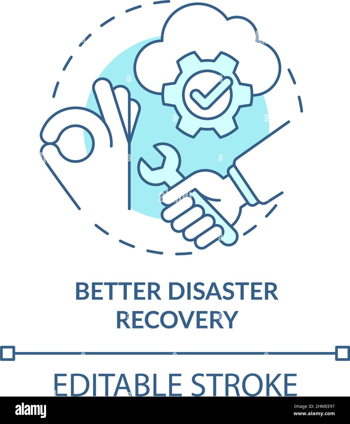 Better disaster recovery turquoise concept icon Stock Vector Image ...