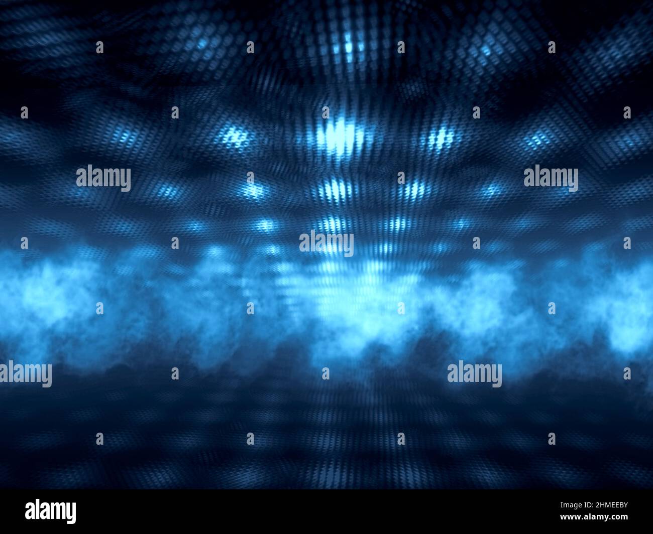 Abstract background with spotlights, smog and perspective - 3d illustration Stock Photo