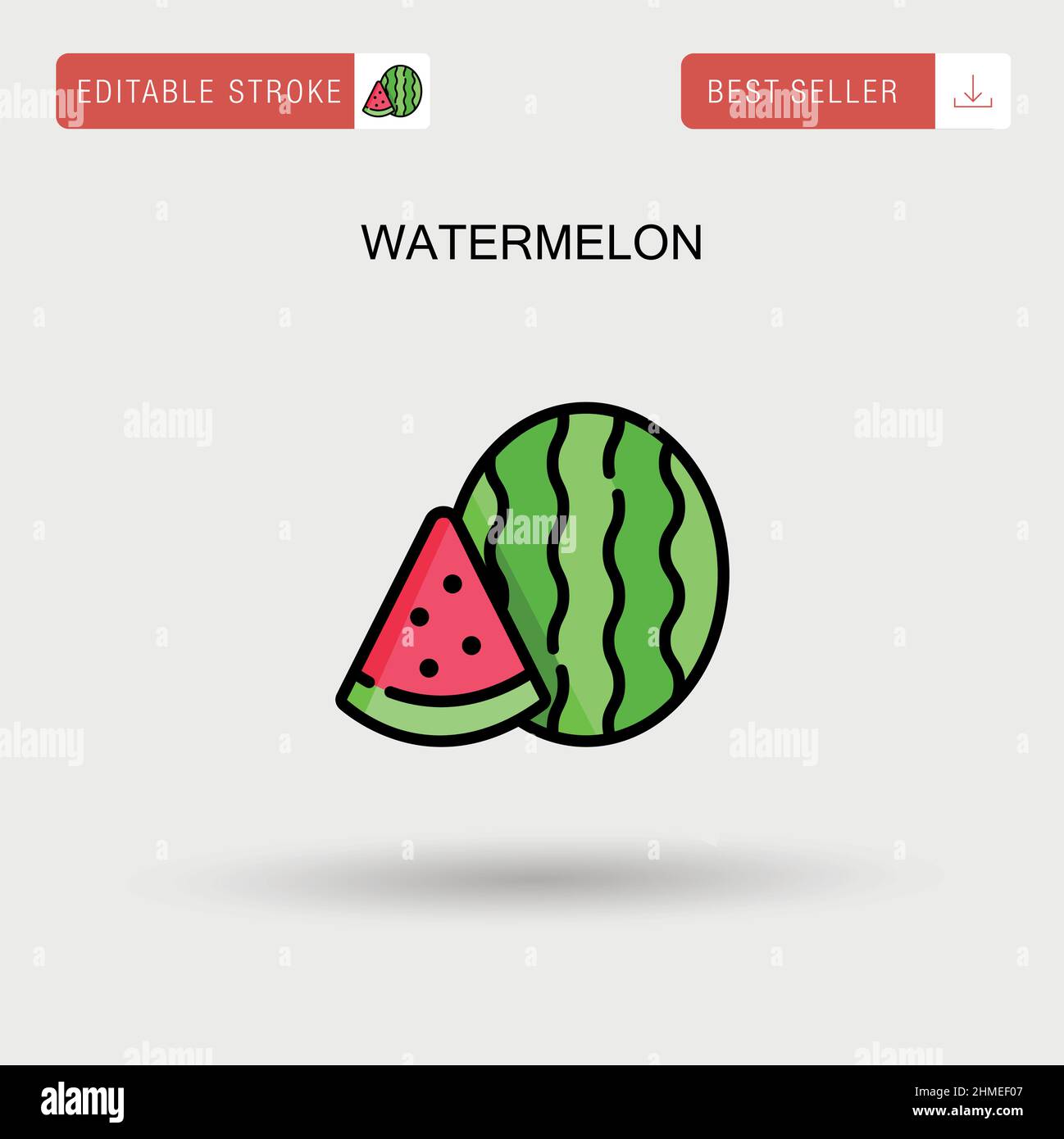 Watermelon Simple vector icon Stock Vector Image & Art - Alamy