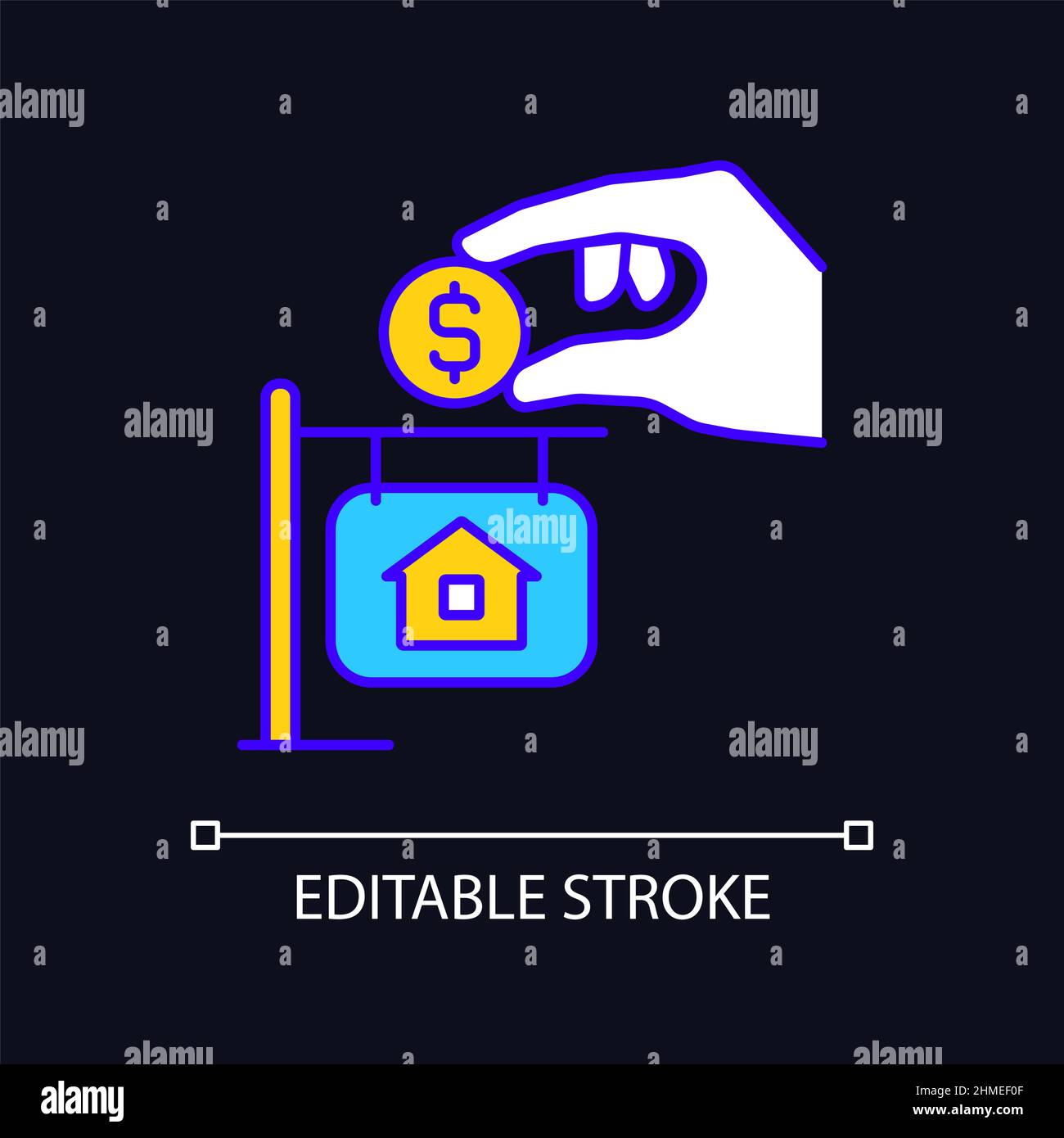Down payment RGB color icon for dark theme Stock Vector Image & Art - Alamy