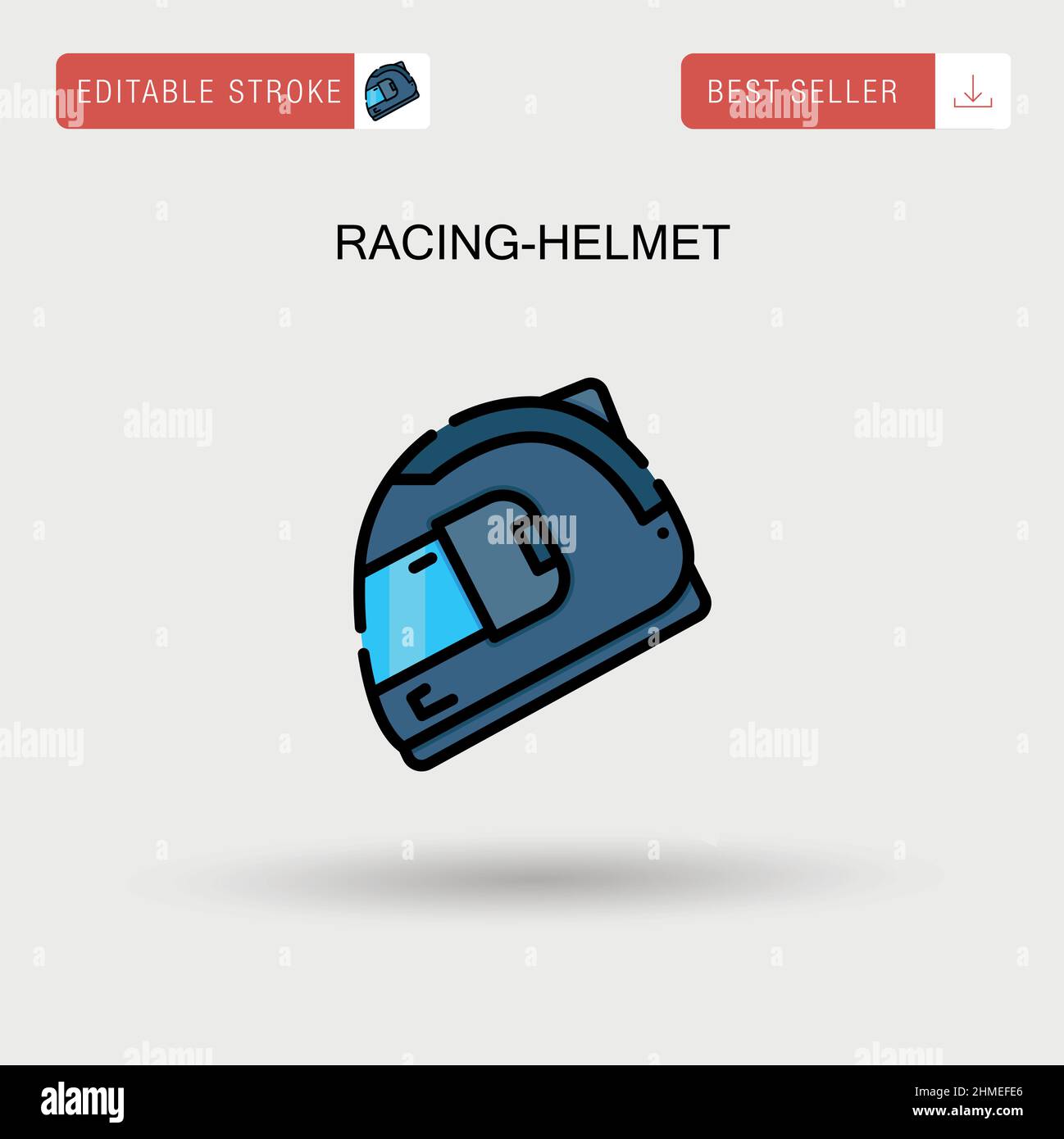 Racing-helmet Simple vector icon. Stock Vector