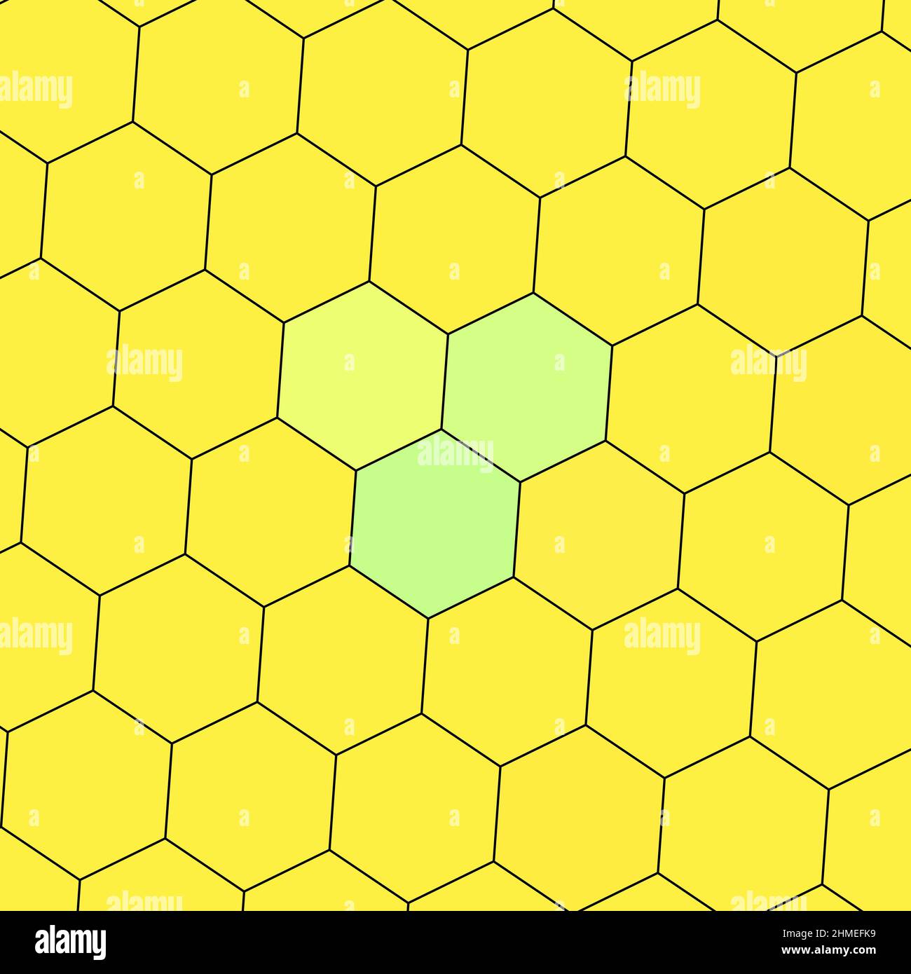 Abstract background of yellow octagons with a few in a different color ...