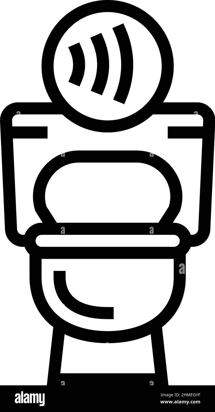 toilet contactless line icon vector illustration Stock Vector Image ...