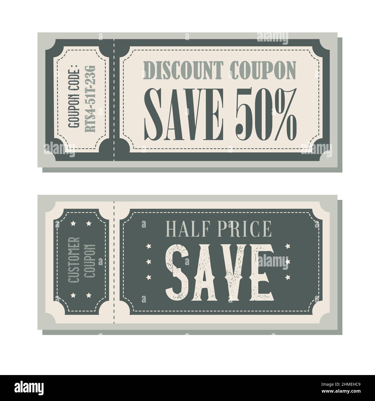 Old Vector vintage paper sale coupon Stock Vector