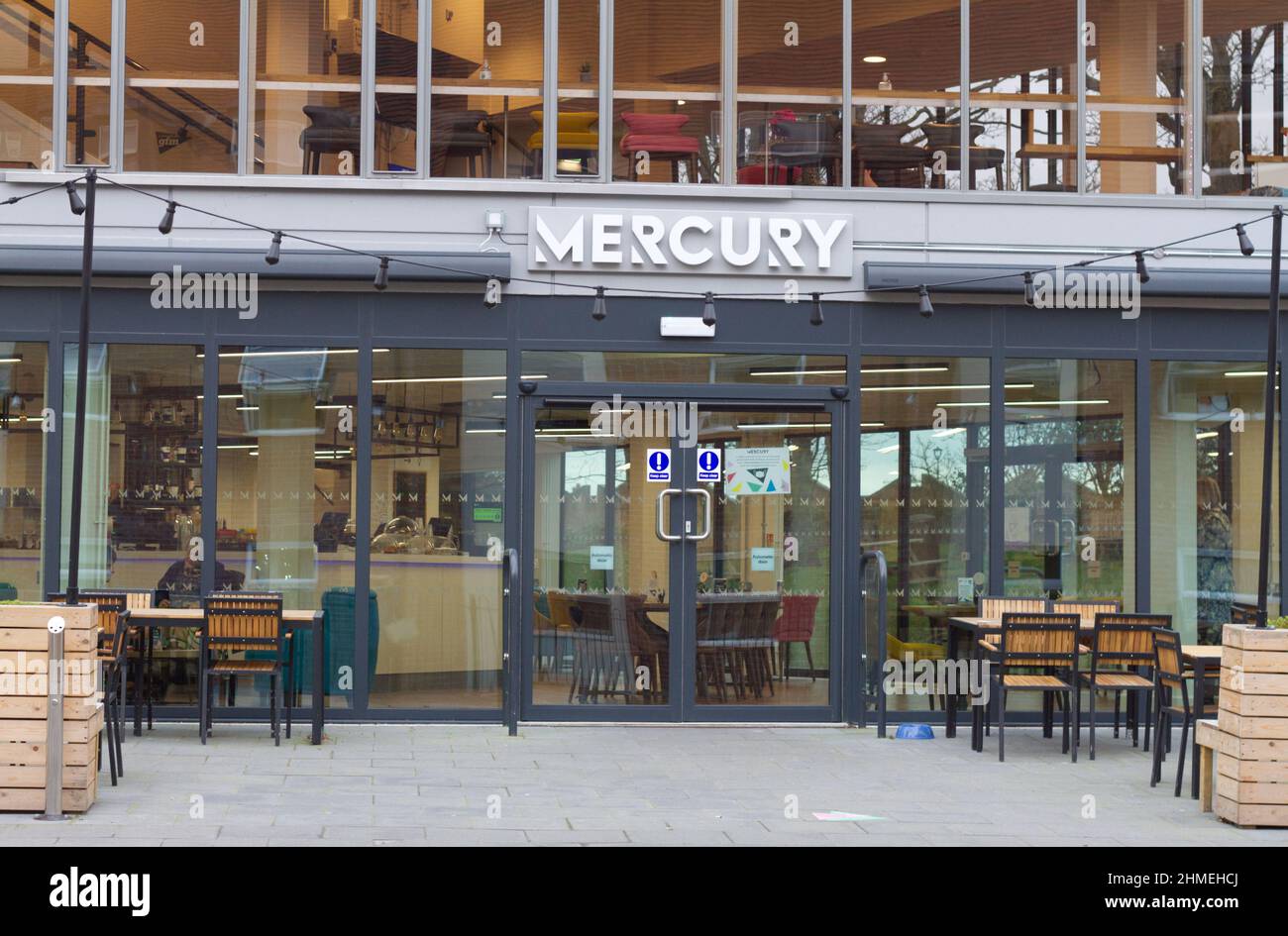 Exterior of the newly refurbished Mercury Theatre in Colchester, Essex
