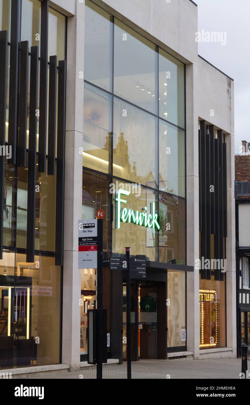 Exterior of Fenwick, a high-end department store in Colchester city centre, Essex Stock Photo