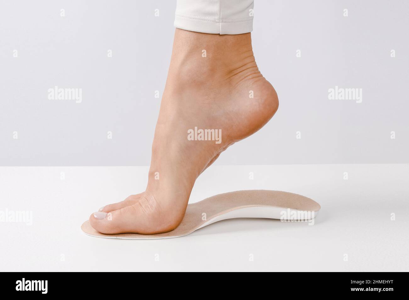 Medical insoles. Isolated orthopedic insoles on a white background