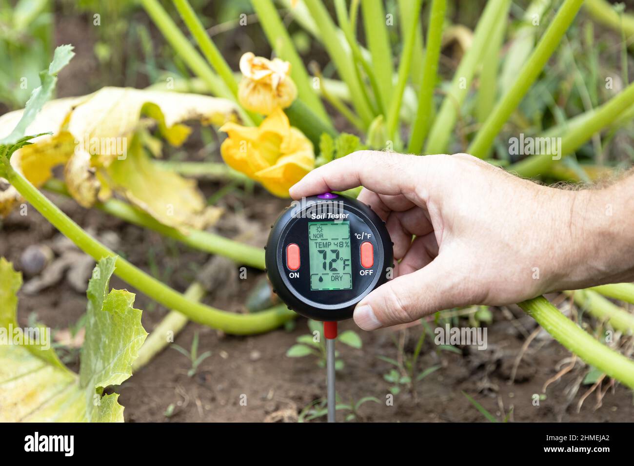 Measuring temperature, moisture content of the soil, environmental