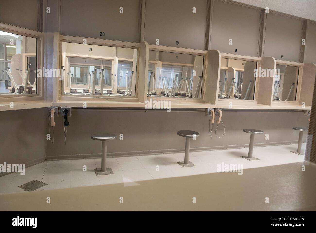 Gatesville, Texas USA October 19, 2016 The unused visiting area in the Murray Unit of the Texas