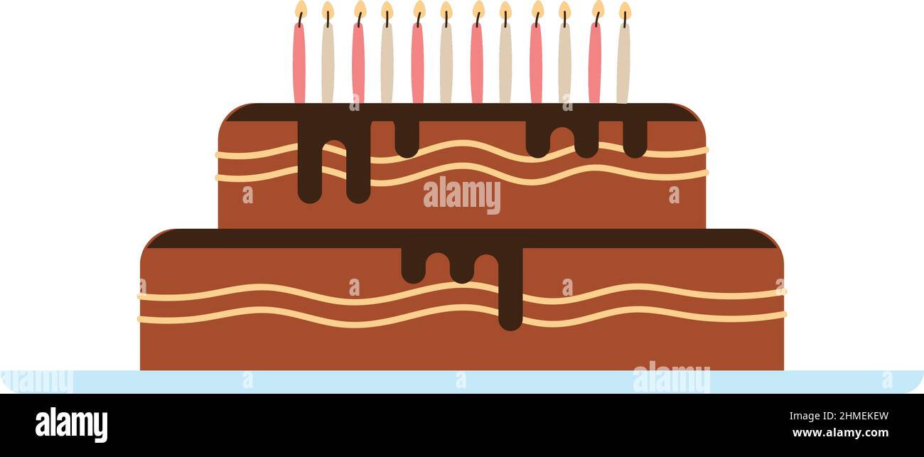 sweet birthday cake with candles Stock Vector Image & Art - Alamy