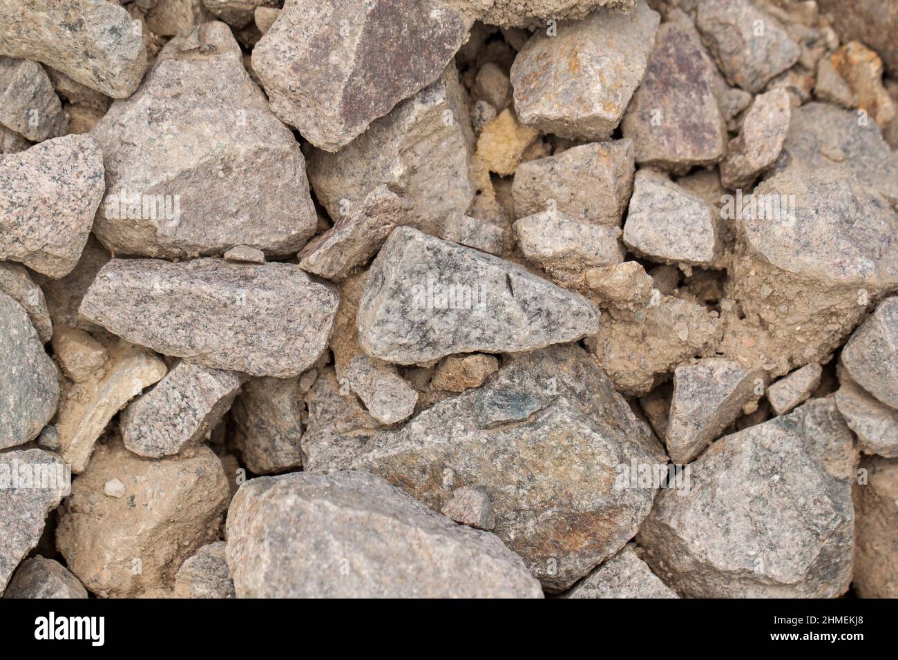 Stone rock pieces, crushed gravel texture, can be used as background ...