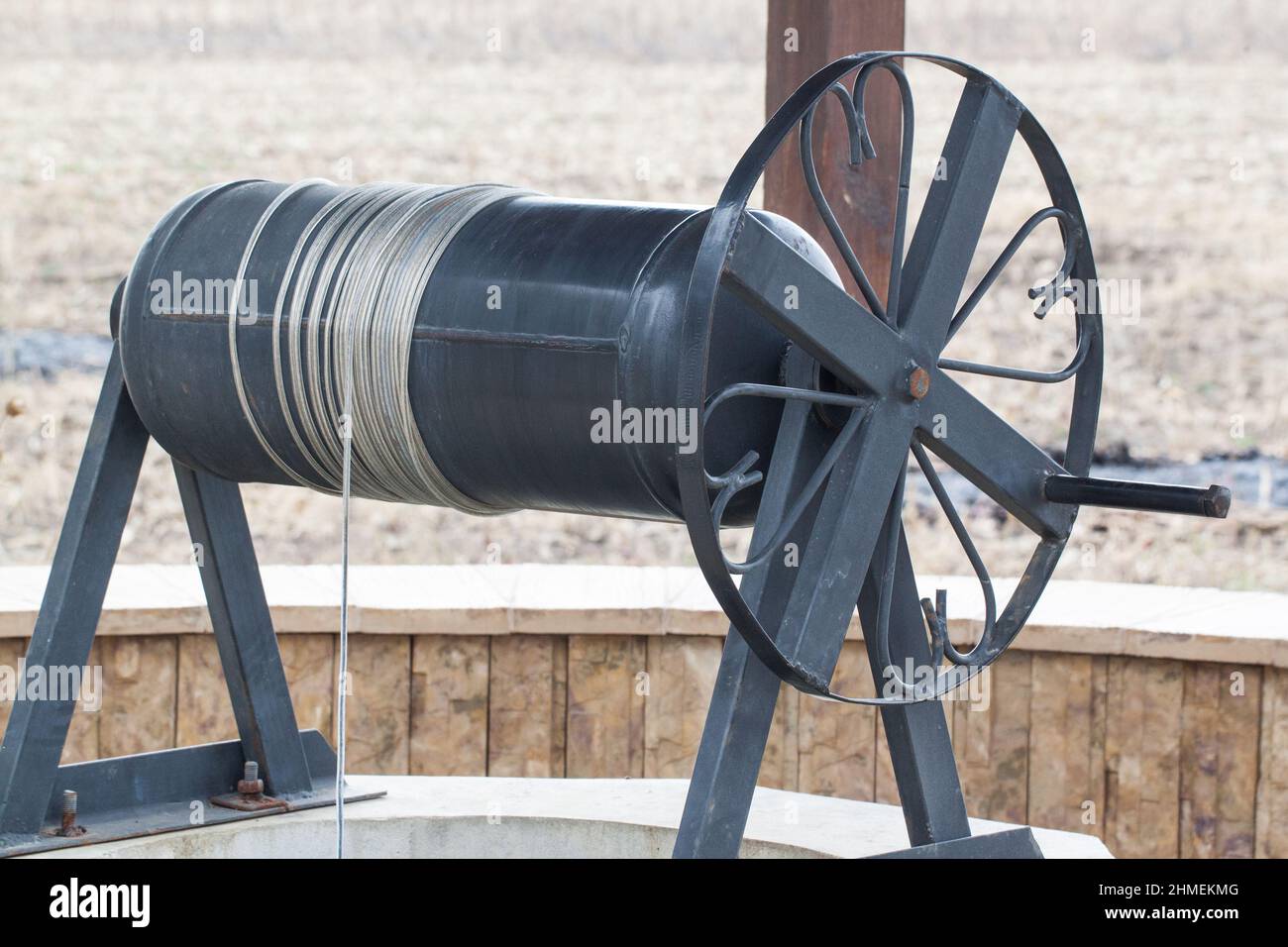 New drawwell with bucket of water inside Stock Photo Alamy