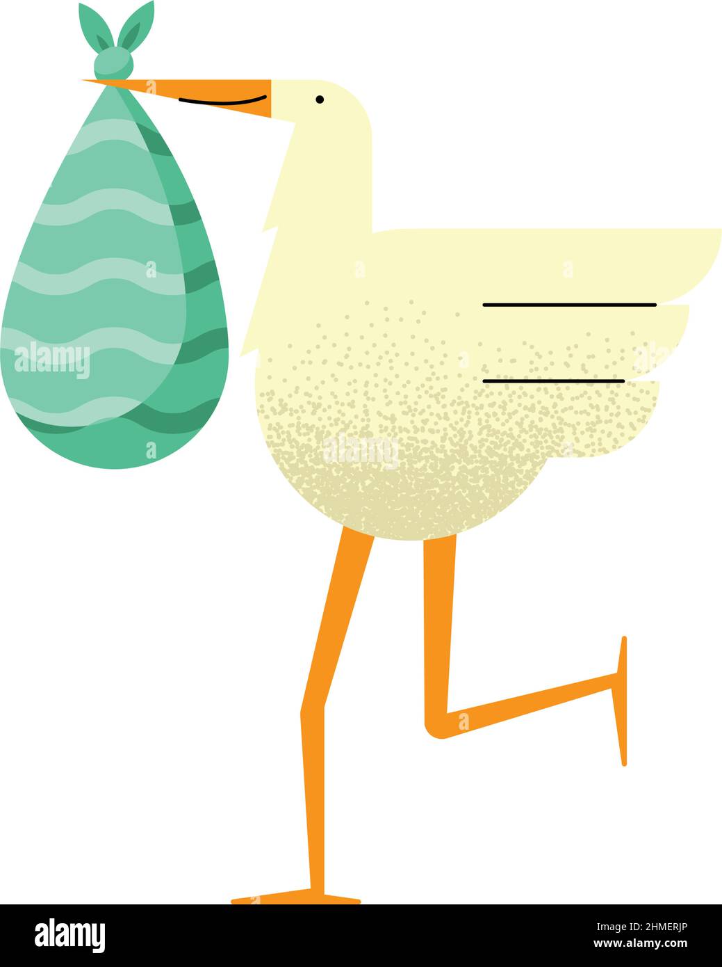 stork with bag baby shower Stock Vector Image & Art - Alamy