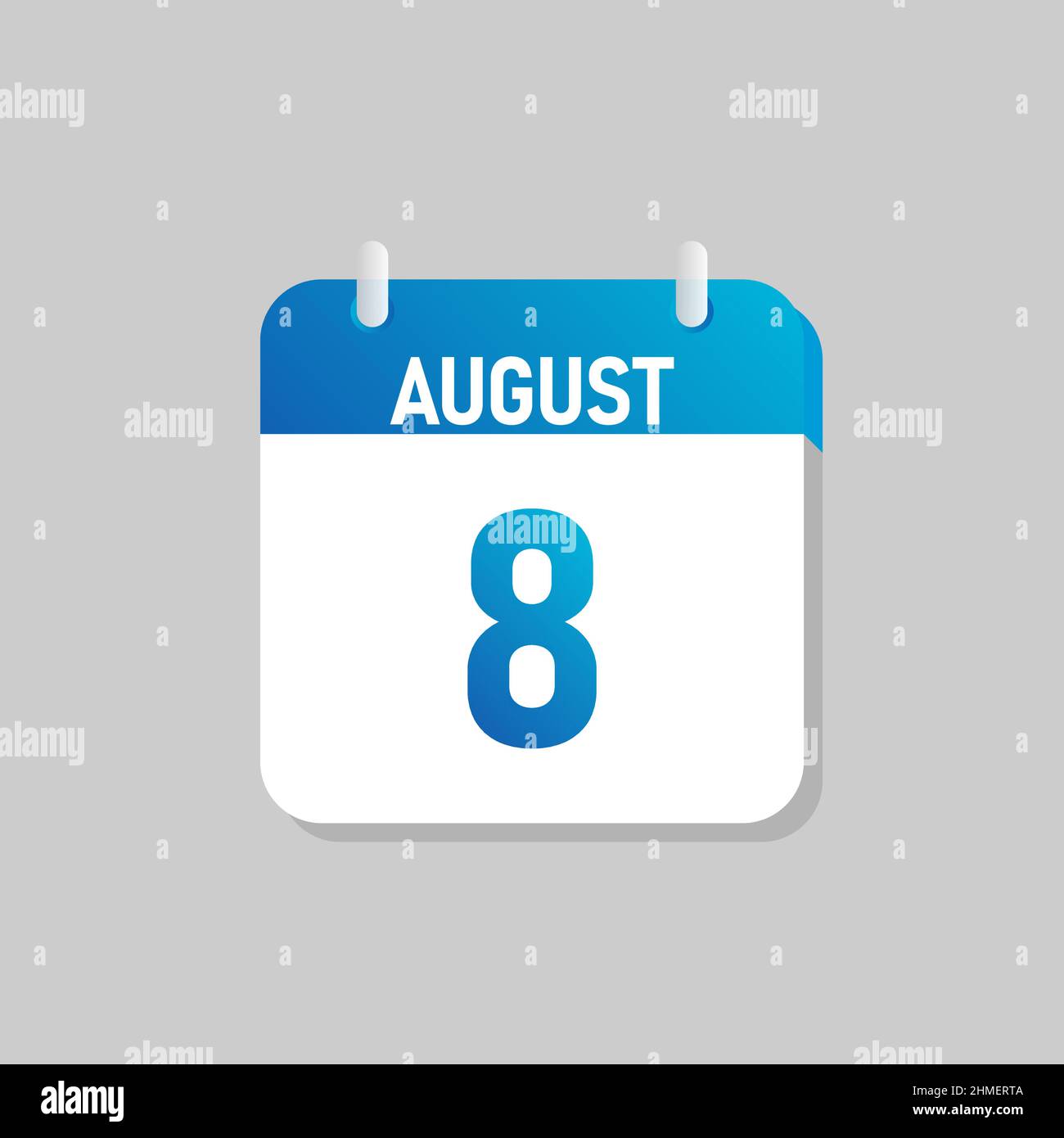 Agosto 1 - Calendar Icon - August 1. Vector illustration of Spanish  Calendar Leaf Stock Vector