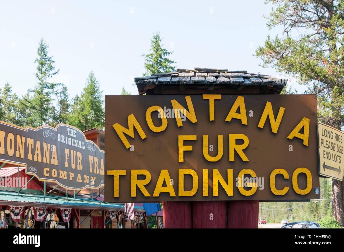 Montana Fur Trading Company at Martin City, Montana. Stock Photo