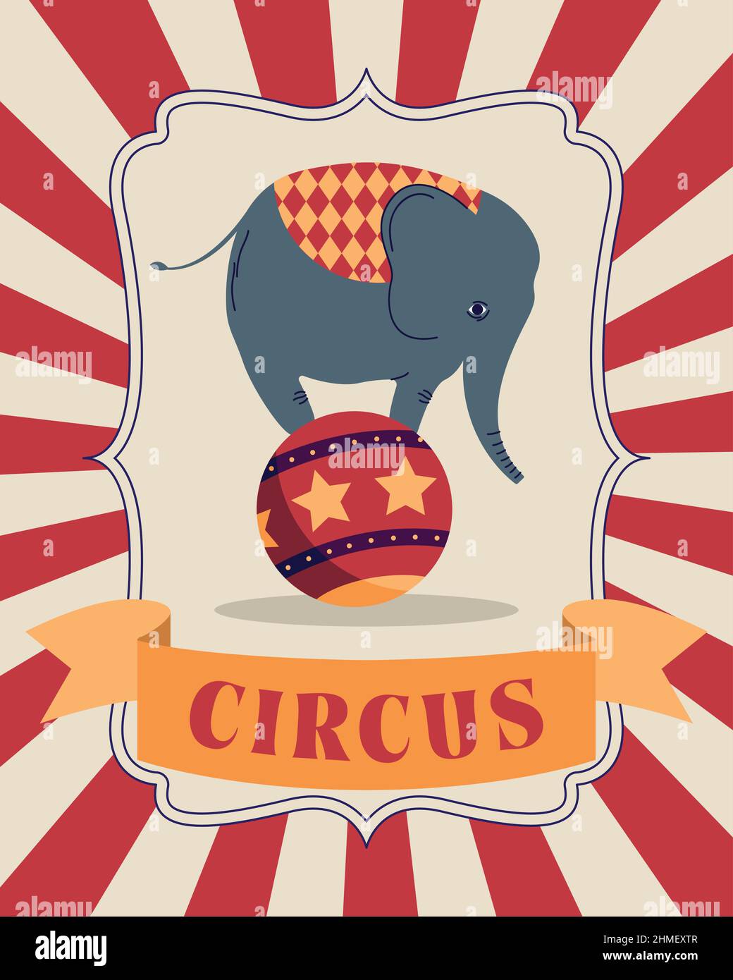 circus elephant in balloon poster Stock Vector Image & Art - Alamy