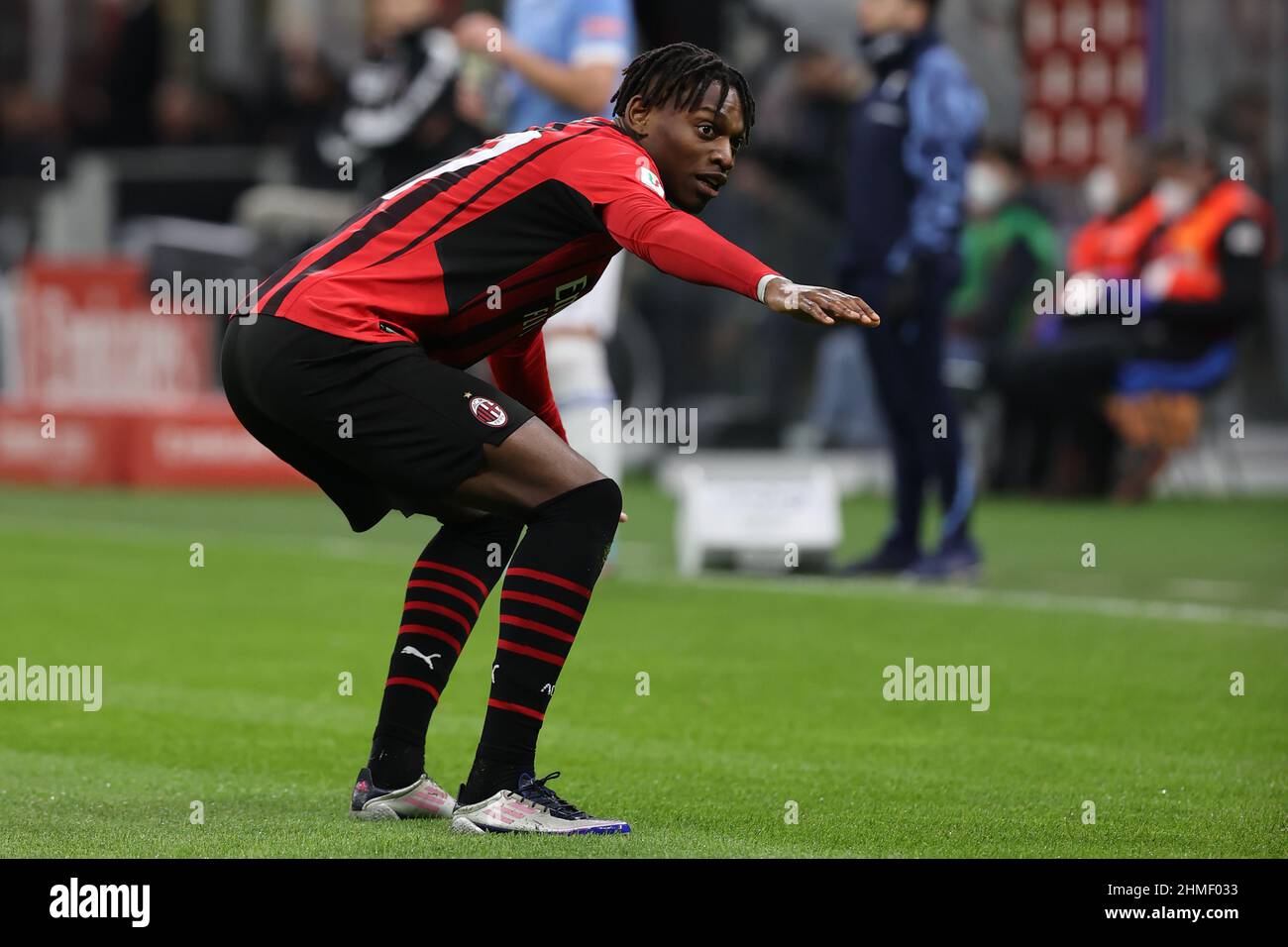 Rafael Leao of AC Milan celebrates after scoring a goal during the ...