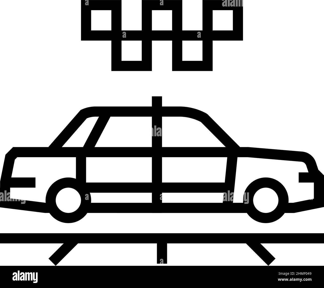 taxi cab line icon vector illustration Stock Vector
